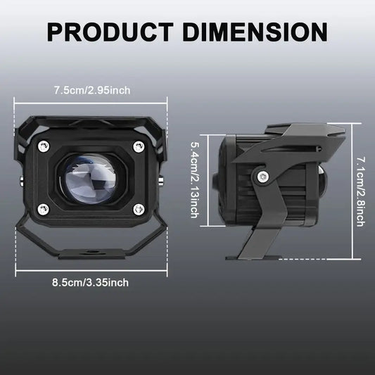 2 Pieces Motorcycle and dustproof Auxiliary Lights LED Driving Lights White & Yellow Color Offroad