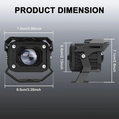 2 Pieces Motorcycle and dustproof Auxiliary Lights LED Driving Lights White & Yellow Color Offroad