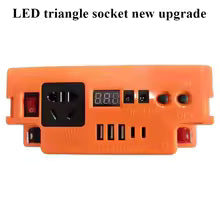 Multi functional mobile power bank with USB fast charging battery 12V20A, equipped with LED lights and digital display screen